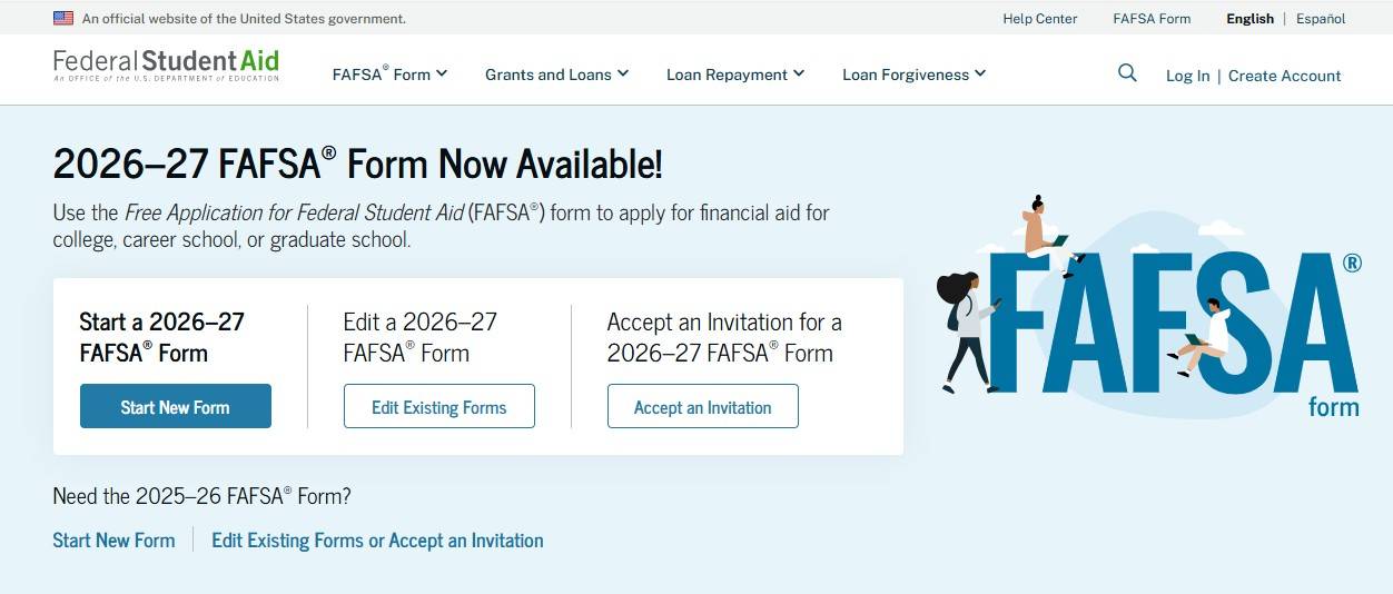 2026-27 Fafsa now available