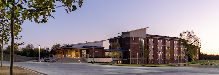 exterior shot of dorm