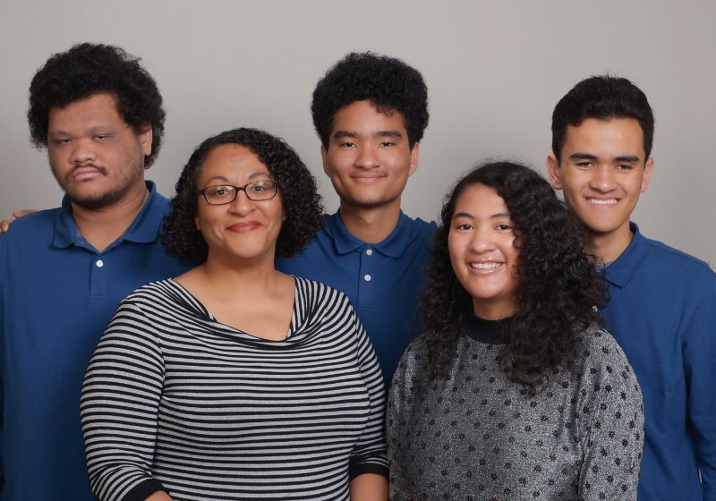 Isabelle Chung with Her Mother and Three Brothers