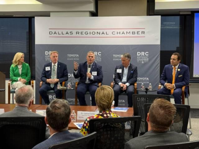 President Warren von Eschenbach (middle) Speaks During the DRC's University President Roundtable on Sept. 3, 2026