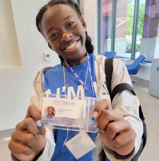 Hana Proudly Holds Her University ID Shortly After Starting Graduate School in 2024