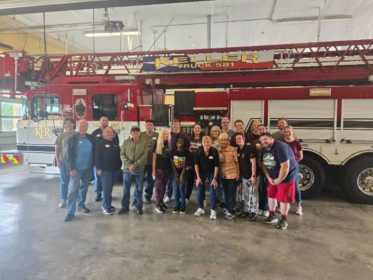 Hana (lower middle) at the Keller Fire Department During her CERT Training