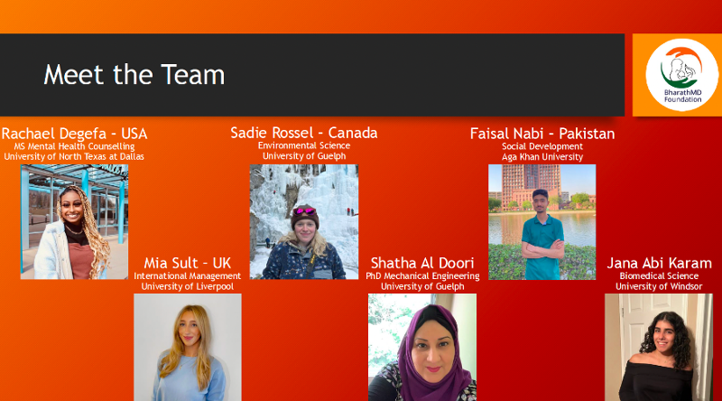 Rachel Degefa's "Meet the Team" Slide Including Her Four Global Challenge Partners