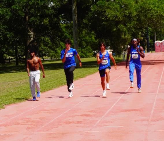 4x100 Relay Team (left to right: Markevian White, Ben Perin, Jackson Danner and Ernest Ayanugo