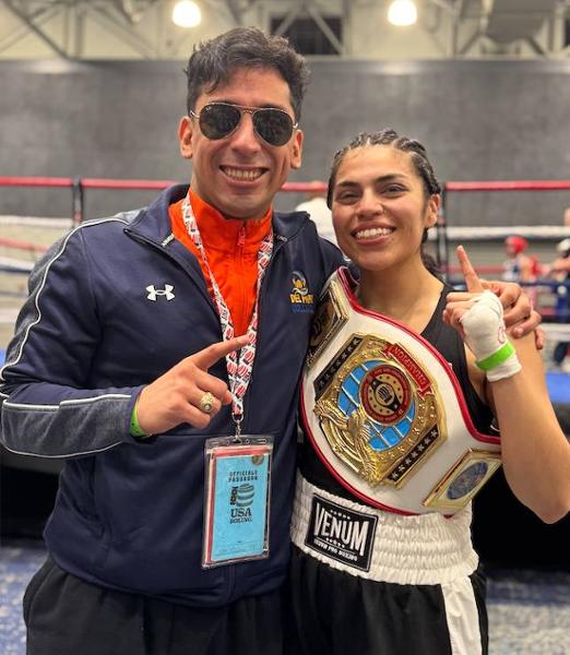 Noe Mendoza Jr and His Girlfriend Following Her Win in a Collegiate Boxing Tournament