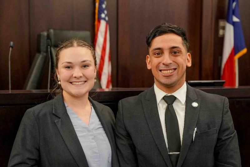 Noe Mendoza Jr and Co-Counsel Katelyn Mitchell at the 2026 Thompson Coburn Moot Court Competition, Where They Placed Second