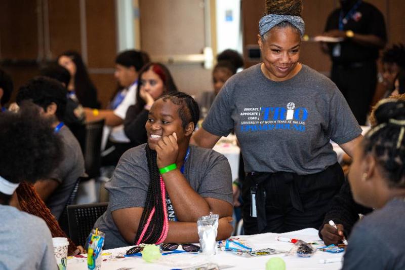 Lakendra Simon, Upward Bound Director, Interacts with Students at the 2026 Summer Symposium