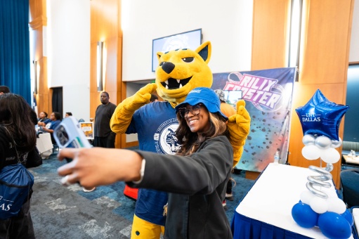 student taking a selfie with Jax