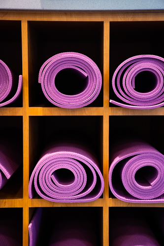 rolled up yoga mats